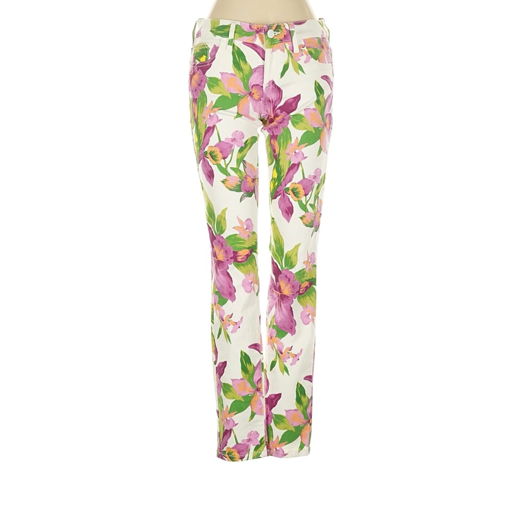 Guess Kate Floral Low Rise Skinny Printed Elegant Jeans Sz 30